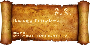 Hadnagy Krisztofer névjegykártya
